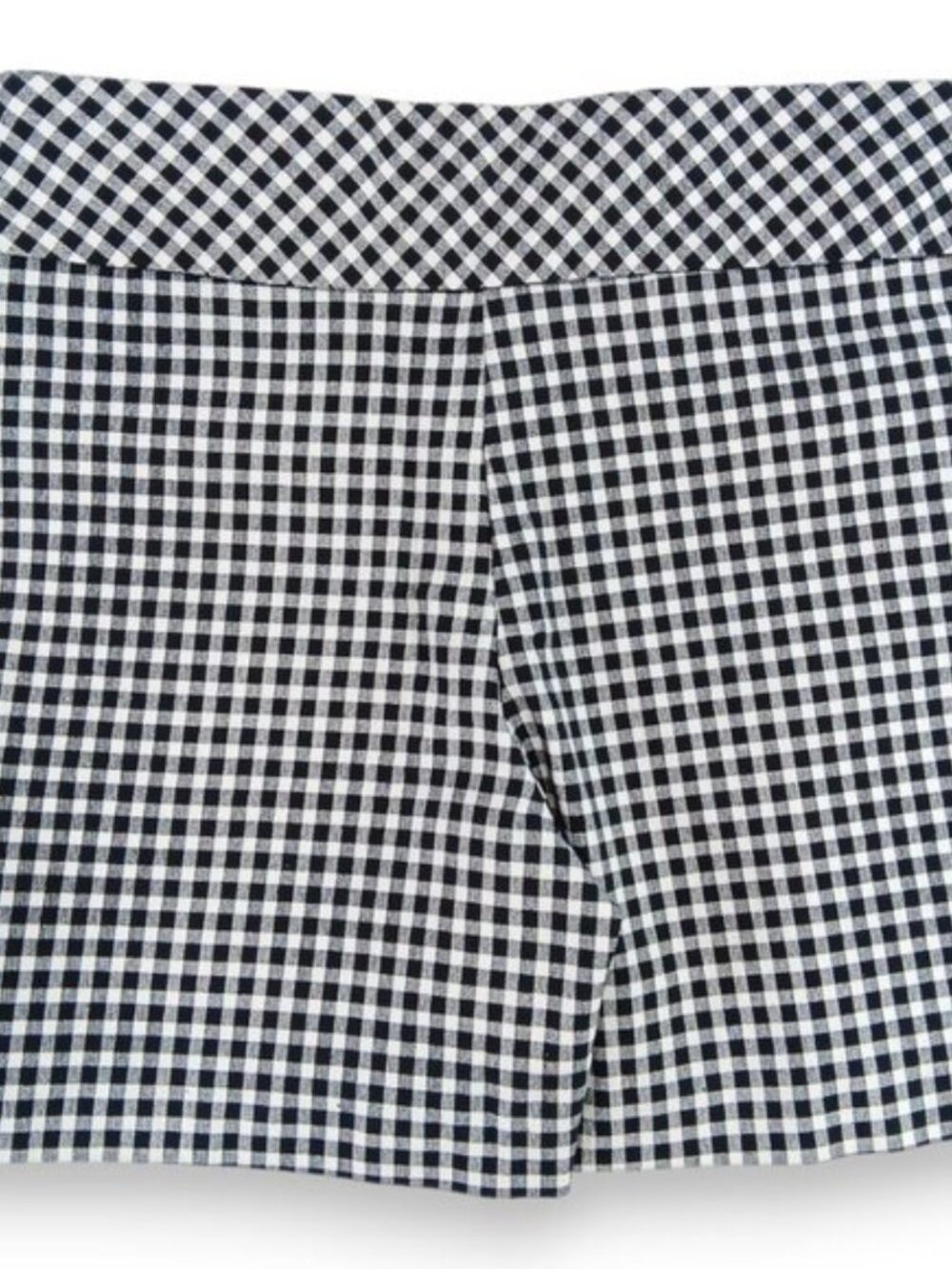 Women's Shorts SIZE 6 Gingham Checkered Black White Shorts Flat Panel Pull-On - Picture 4 of 10